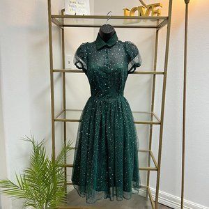 Sparkly star green dress